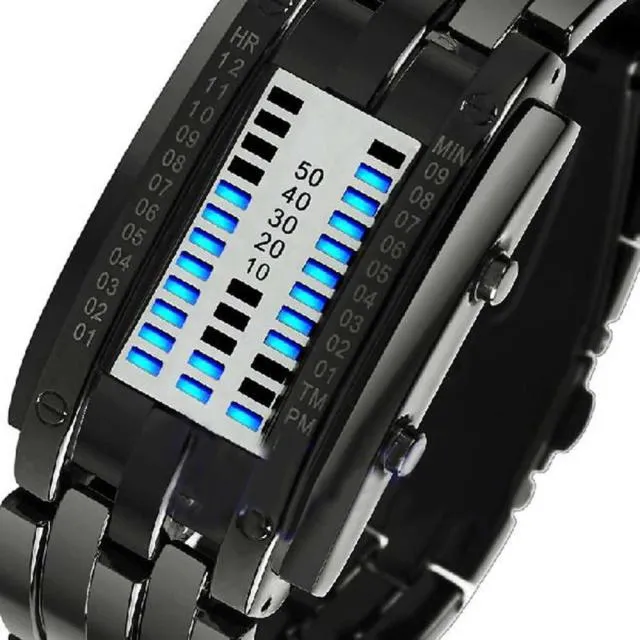 LED Date Bracelet Watch Binary Wristwatch Sport Watches