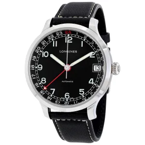 Longines Heritage Military 1938 Black Dial Black Leather Band Stainless Steel Case Automatic Men's Watch L27894530
