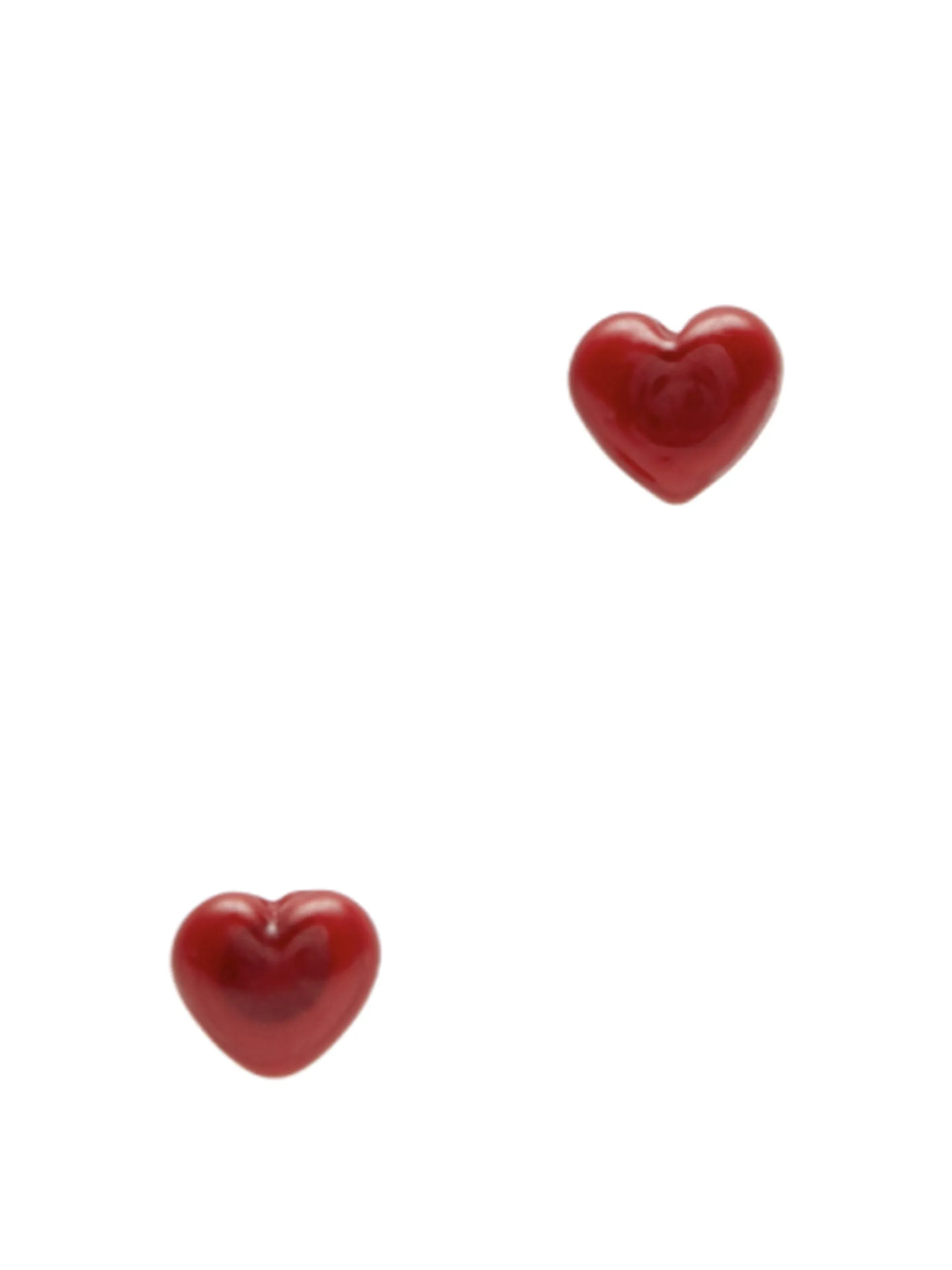 Love red glass stud earring
