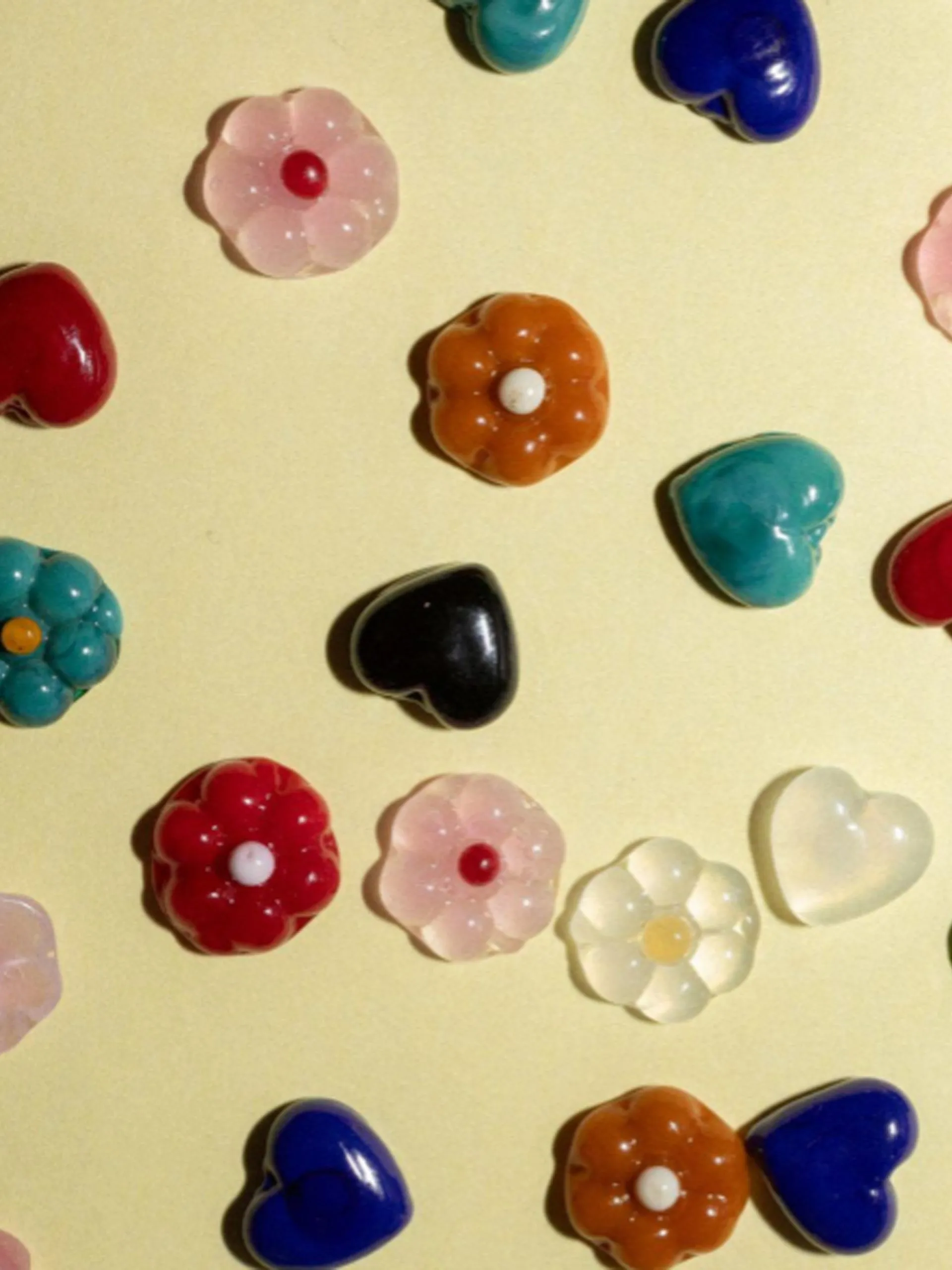 Love red glass stud earring
