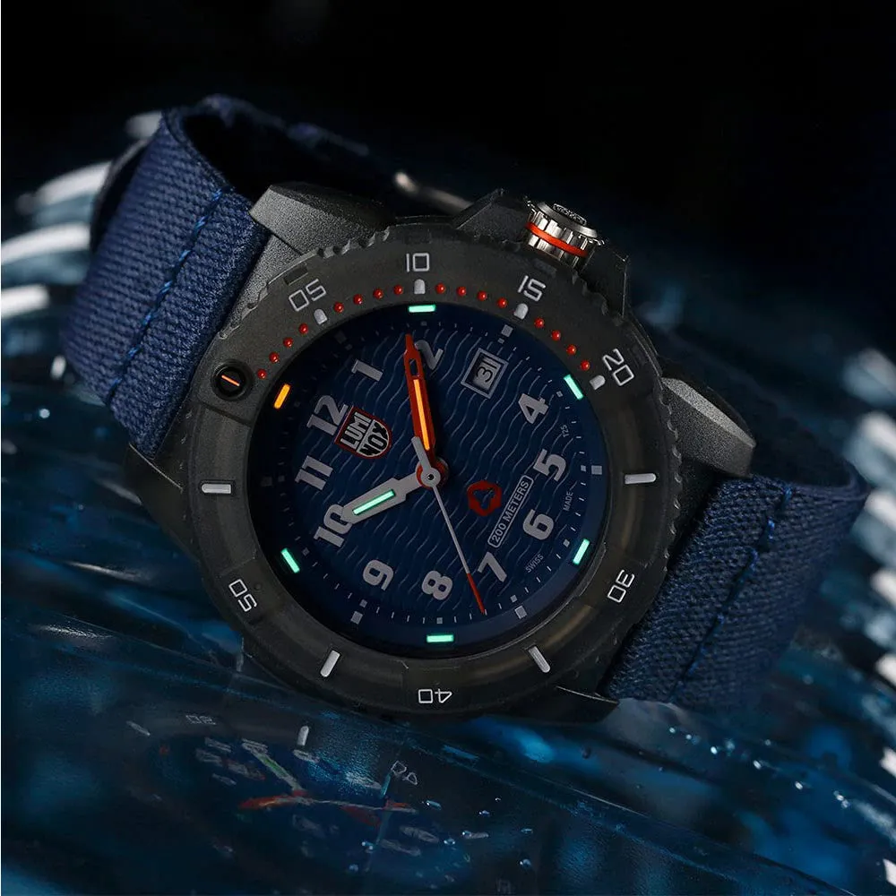Luminox Mens Eco Series Blue Dial Textile Band Stainless Steel Quartz Watch - XS.8903.ECO