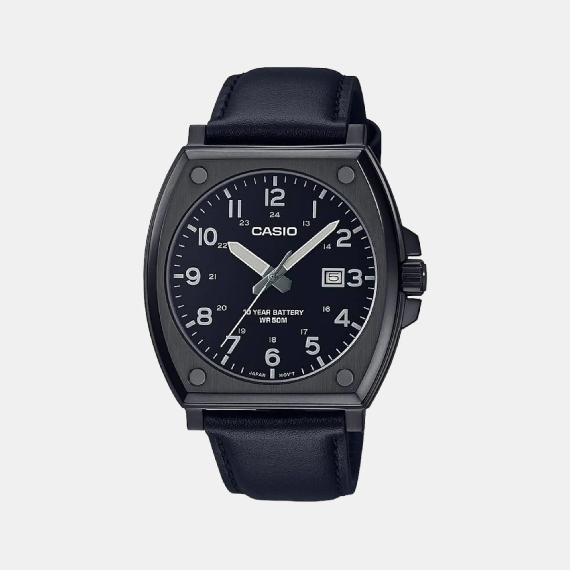 Men's Analog Leather Watch A2120 - MTP-E715L-1AVDF