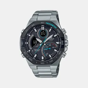 Men's Black Analog-Digital Stainless Steel Watch EX554