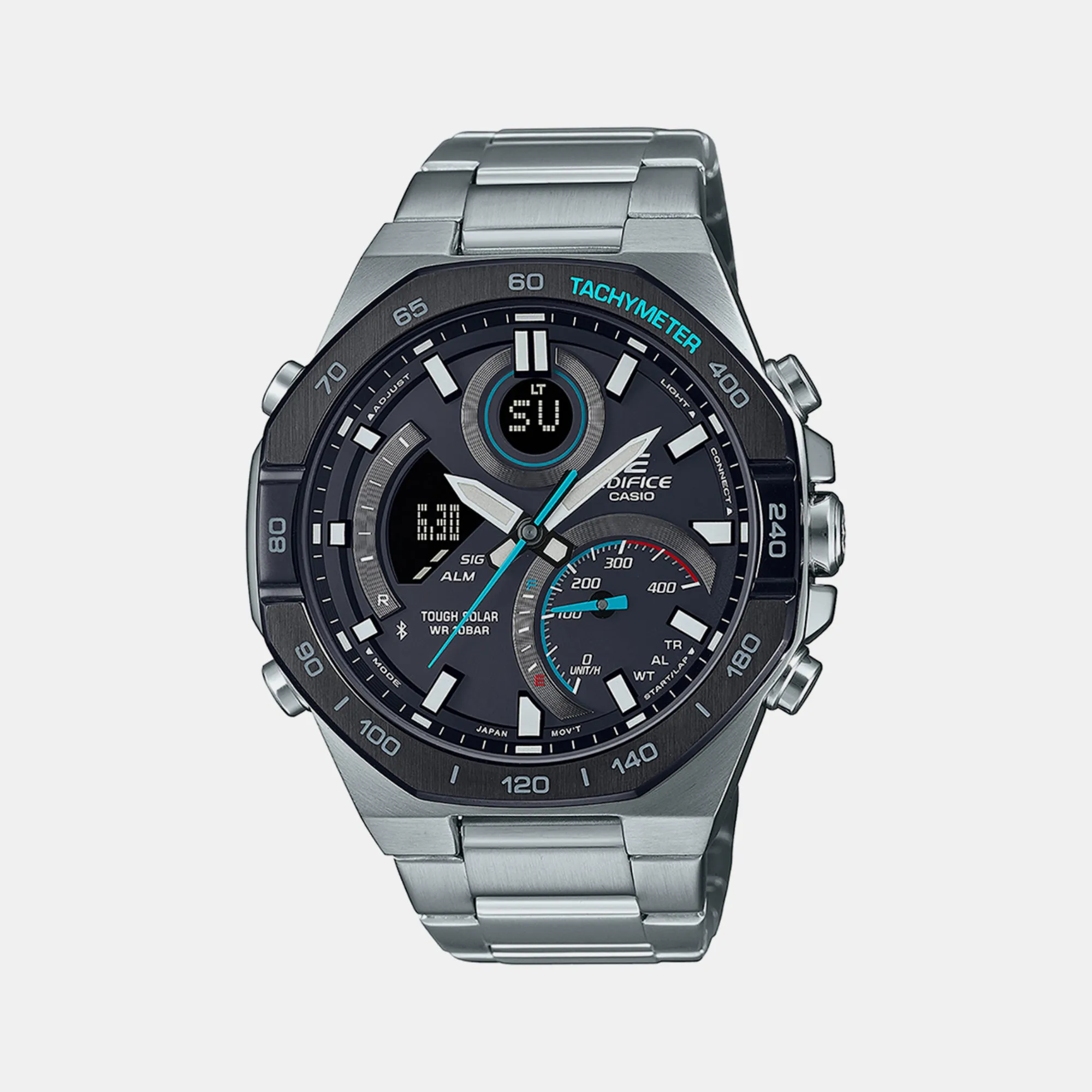 Men's Black Analog-Digital Stainless Steel Watch EX554