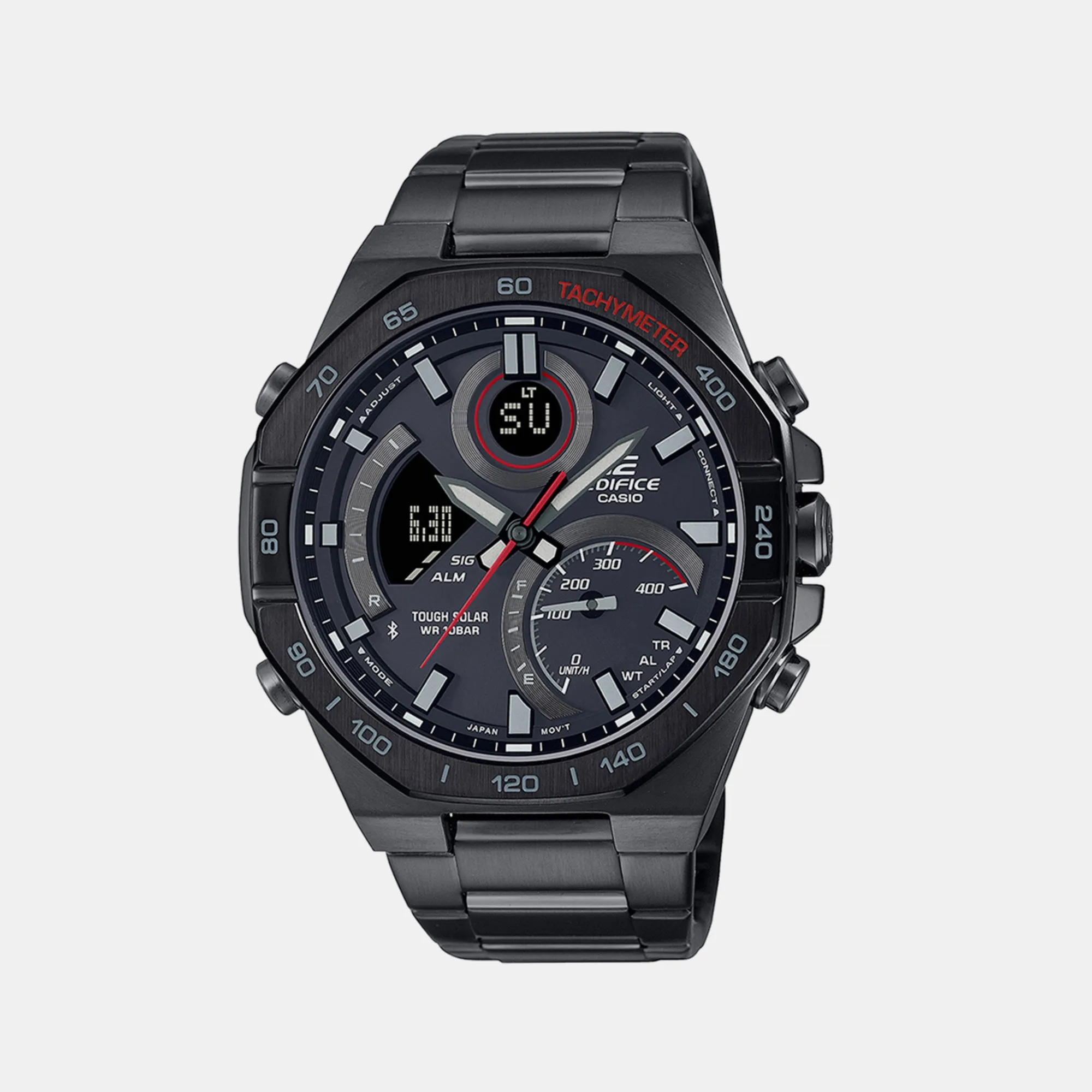Men's Black Analog-Digital Stainless Steel Watch EX556