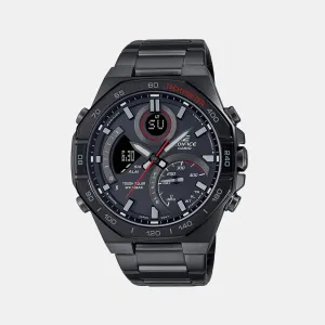 Men's Black Analog-Digital Stainless Steel Watch EX556