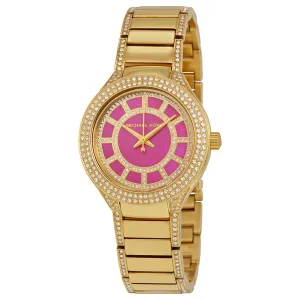 Michael Kors Mini Kerry Fuchsia Dial Gold-tone Ladies Watch MK3442