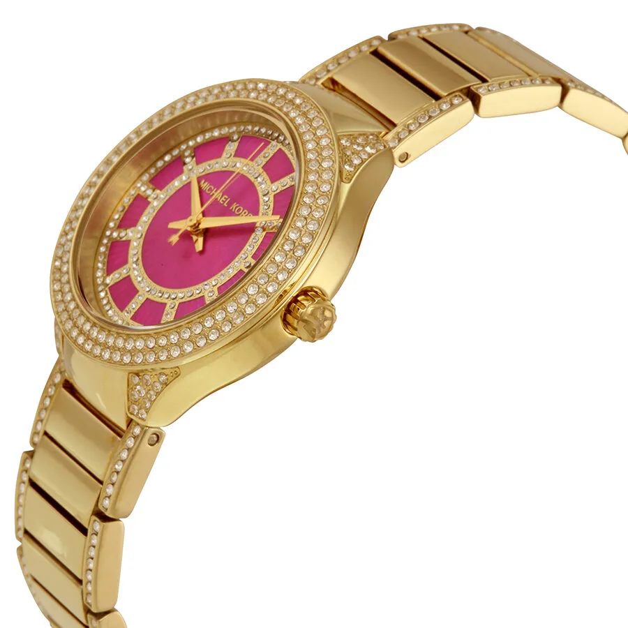 Michael Kors Mini Kerry Fuchsia Dial Gold-tone Ladies Watch MK3442