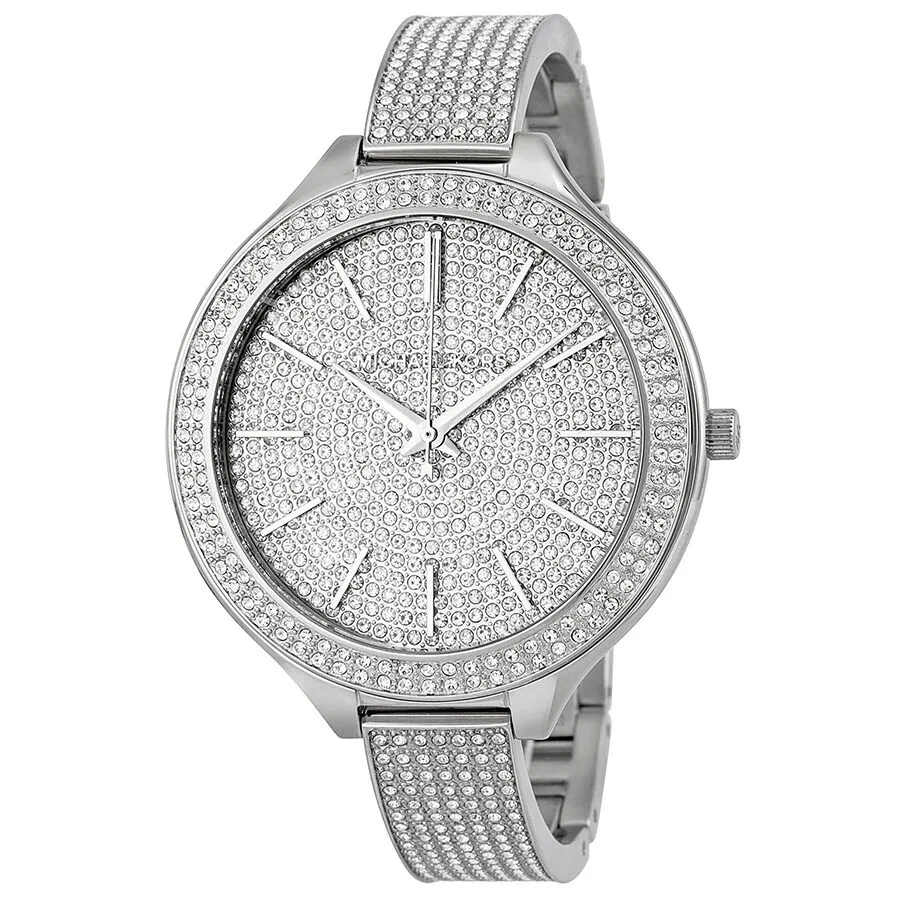 Michael Kors Runway Crystal Pave Dial Stainless Steel Ladies Watch MK3250