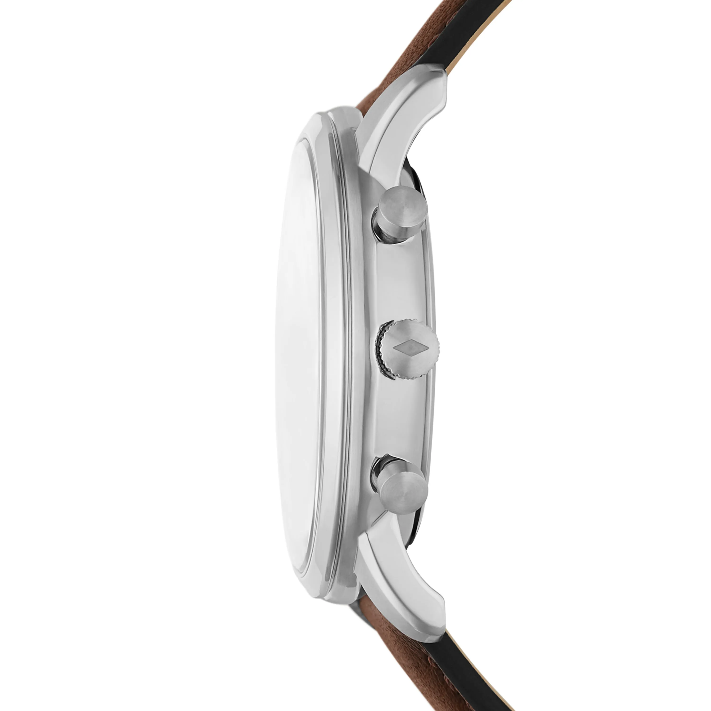 Minimalist Chronograph Brown Eco Leather Watch