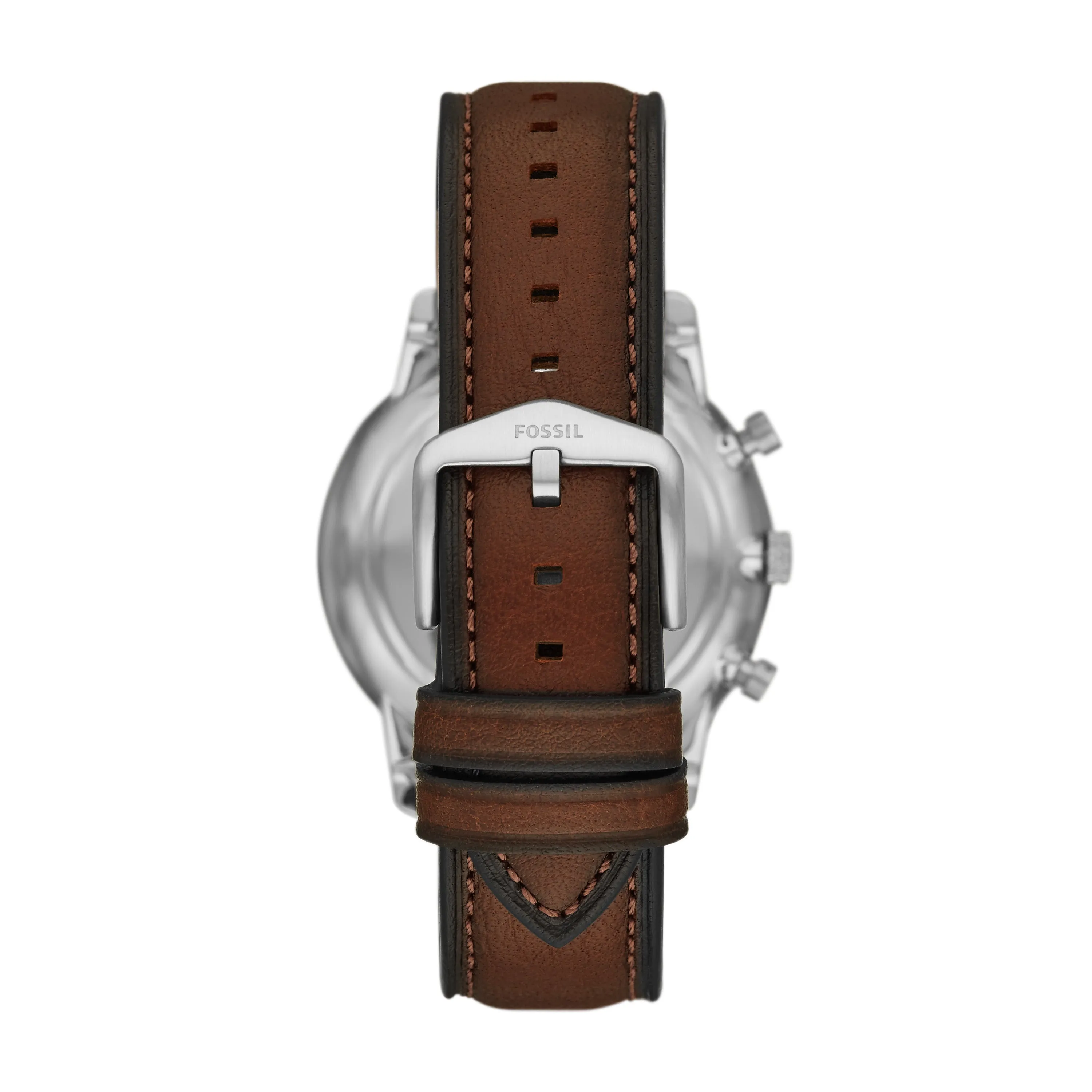 Minimalist Chronograph Brown Eco Leather Watch