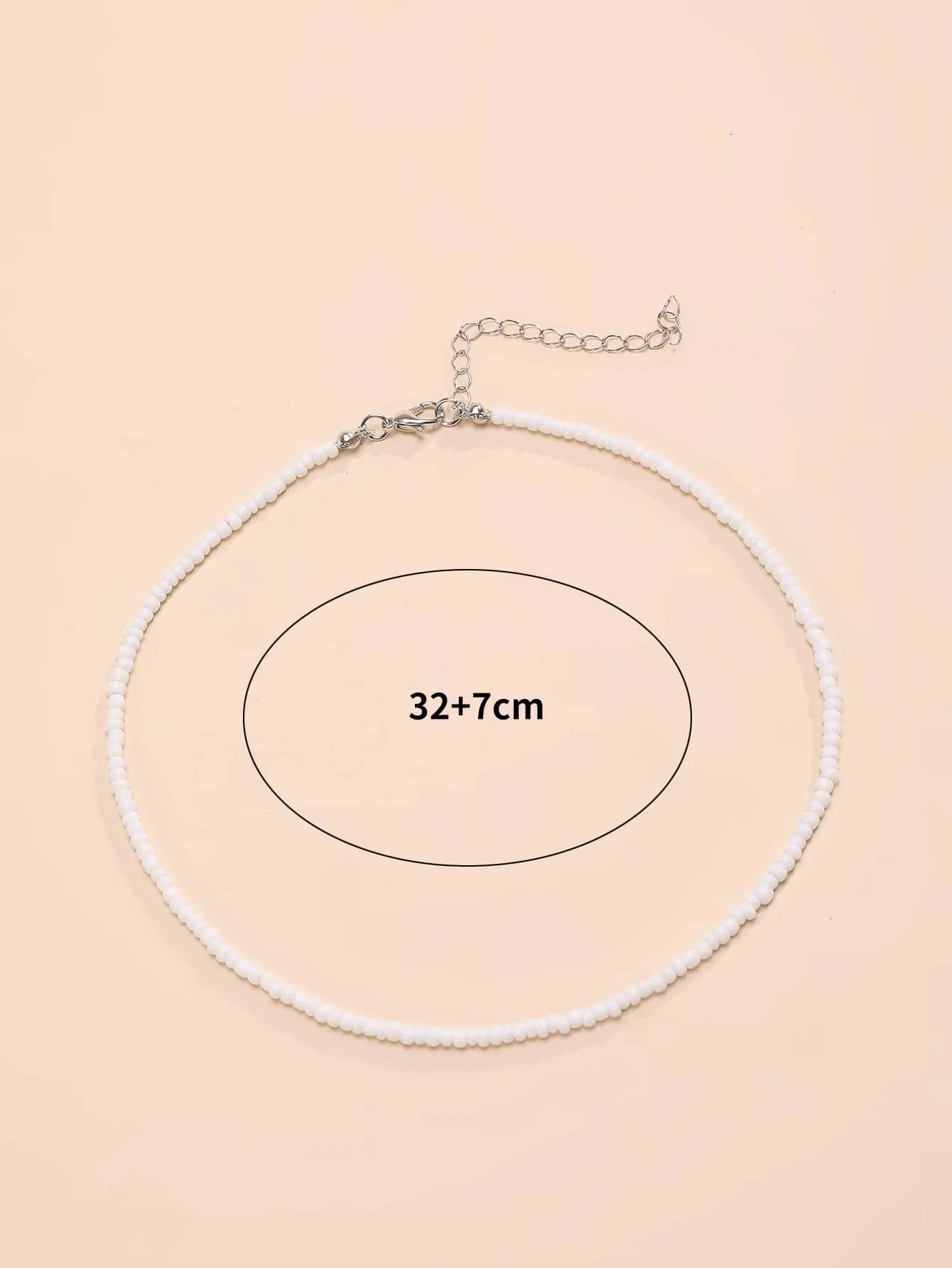 Minimalist White Beaded Necklace for Women Girls Accessories Jewelry Gifts Gift
