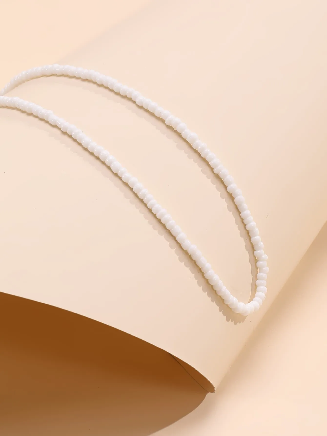 Minimalist White Beaded Necklace for Women Girls Accessories Jewelry Gifts Gift