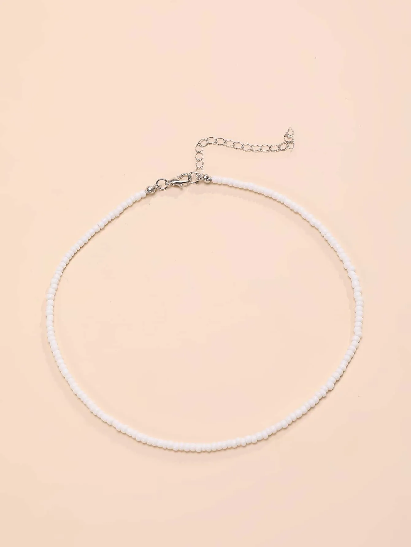 Minimalist White Beaded Necklace for Women Girls Accessories Jewelry Gifts Gift