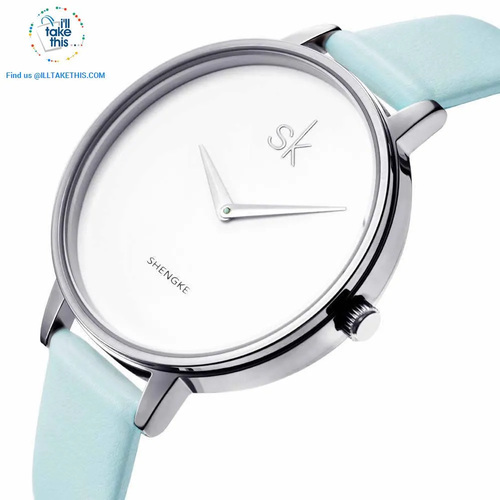 Minimalist Women's Round Wrist Watch in Gold or Silver