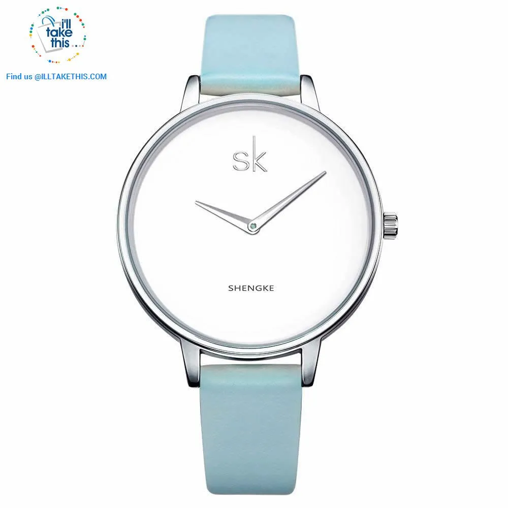 Minimalist Women's Round Wrist Watch in Gold or Silver