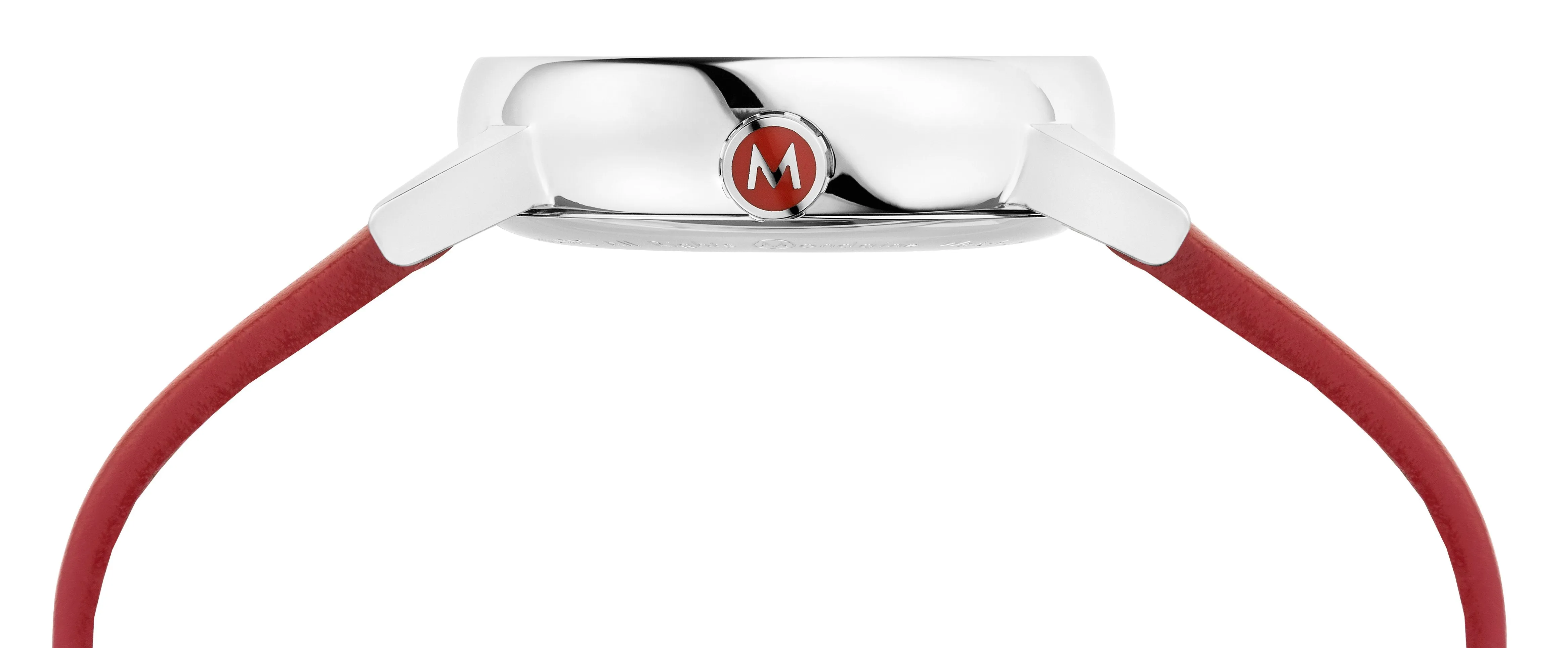 MONDAINE evo2, 30mm, red leather watch, MSE.30210.LC