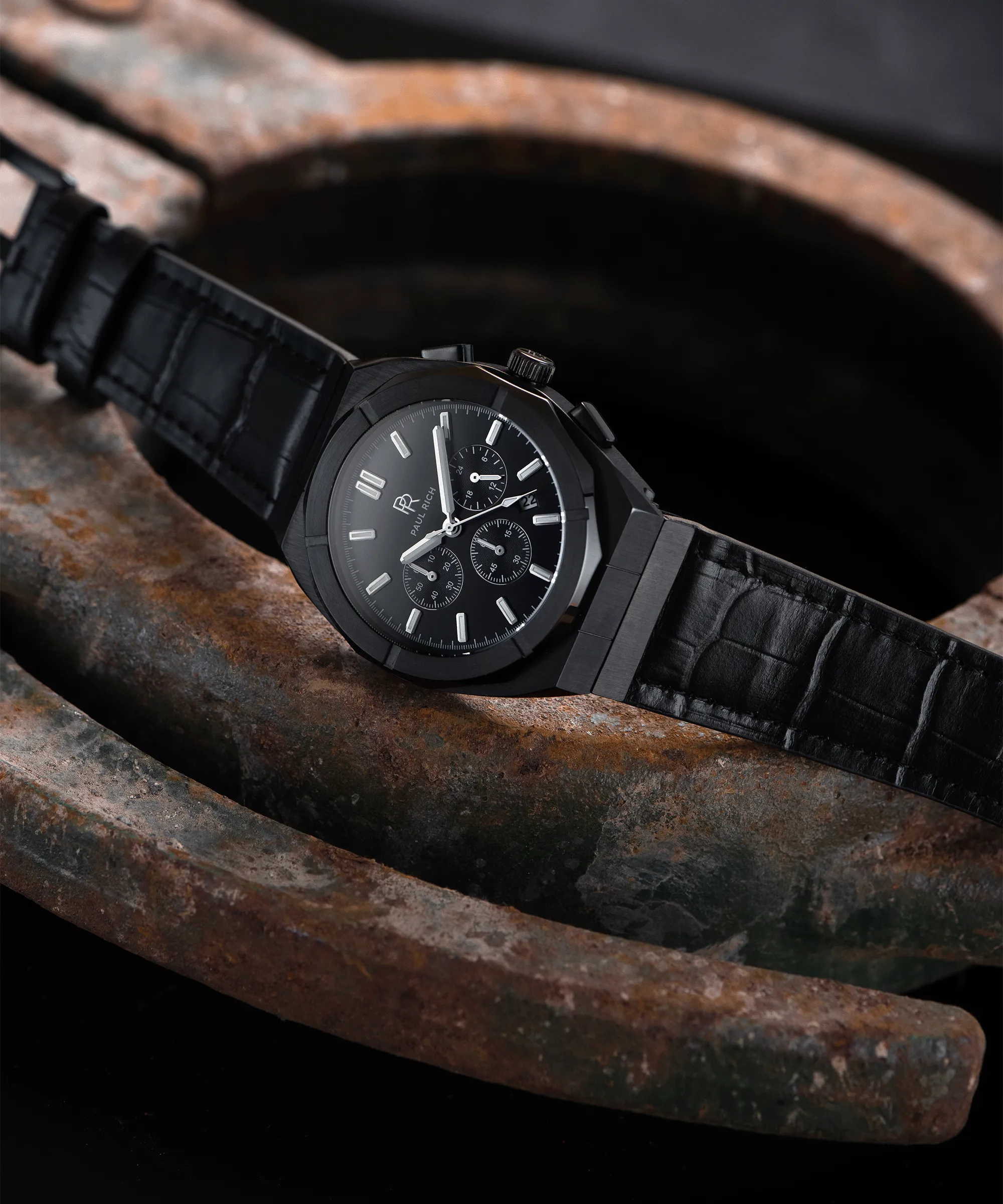 Motorsport Black Leather