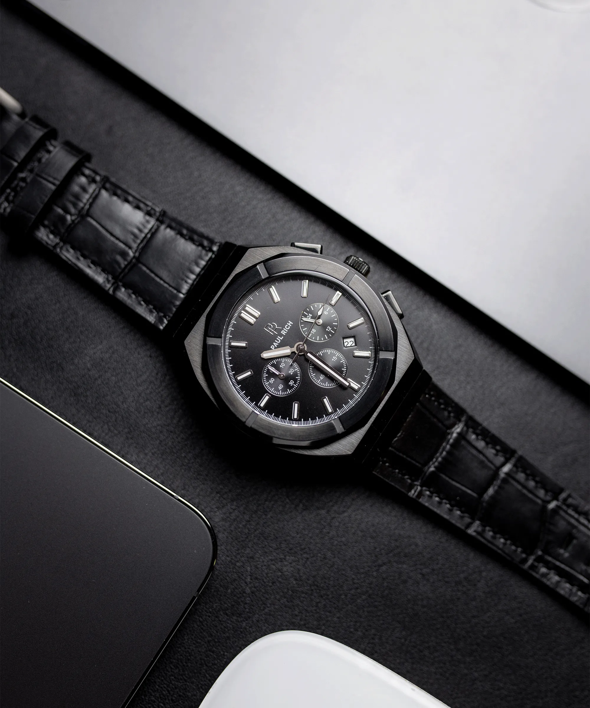 Motorsport Black Leather