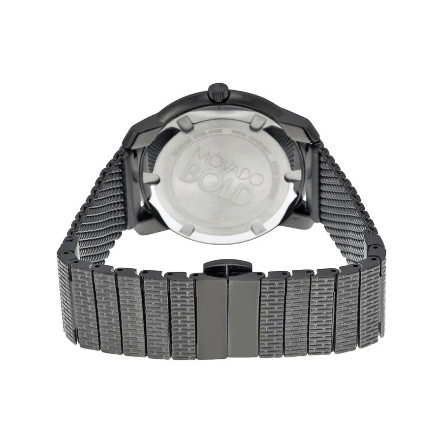Movado Bold Silver Crystal Pave Dial Stainless Steel Ladies Watch 3600325