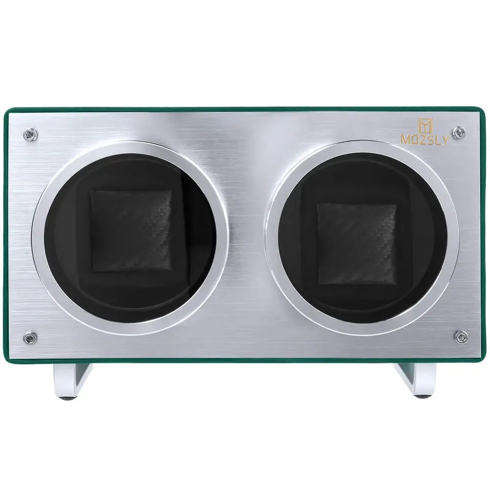 MOZSLY® Double Watch Winder - Green Leather