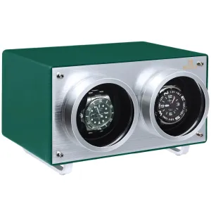 MOZSLY® Double Watch Winder - Green Leather