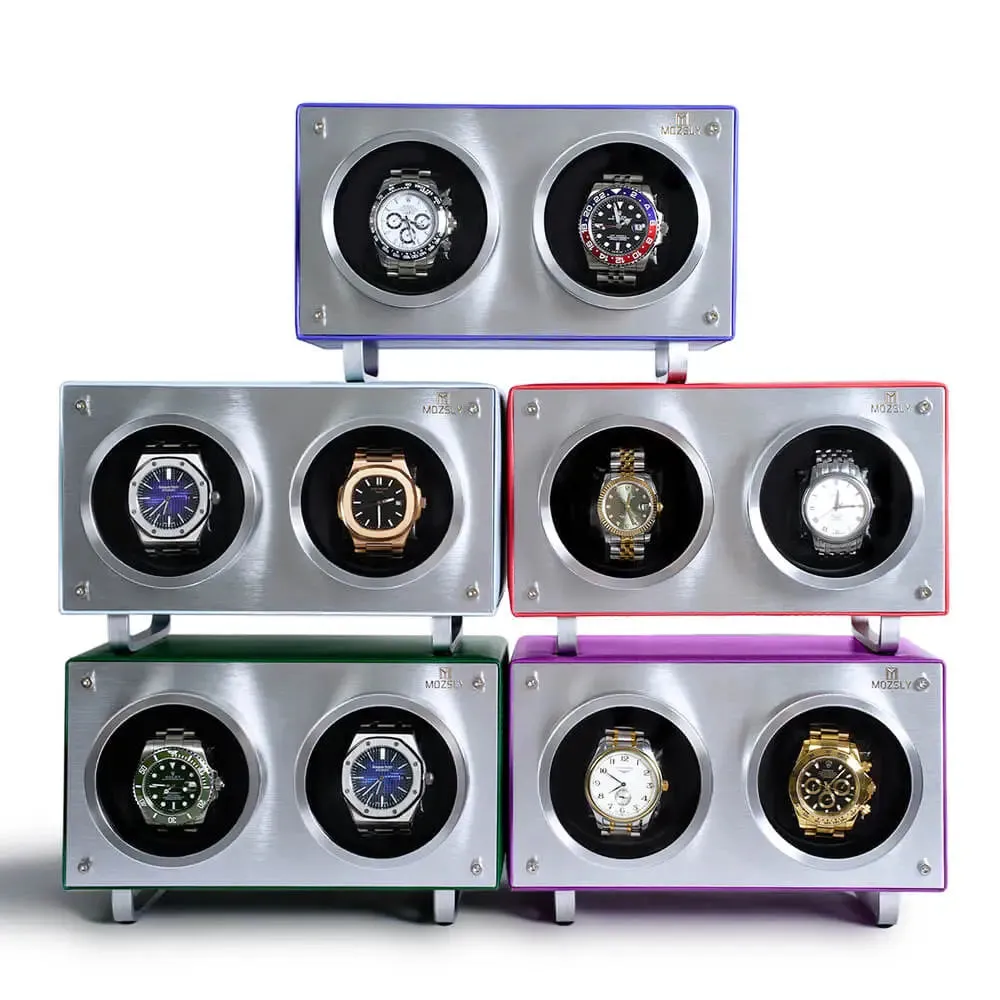 MOZSLY® Double Watch Winder - Green Leather