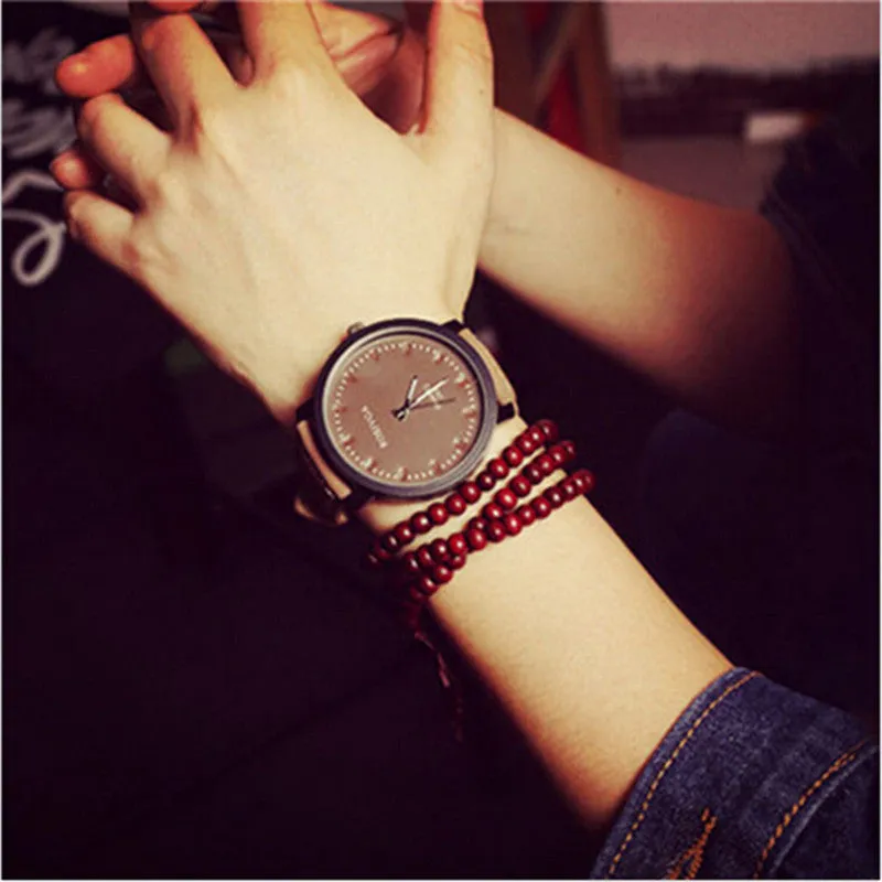 New arrival Brand New Watches Men Fashion Round Steel Case Men women Leather quartz watch Wrist watches High Quality