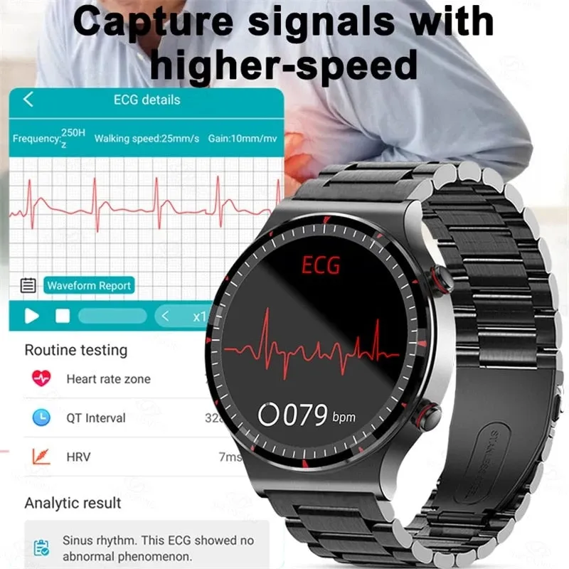NEW Medical Grade Health Monitoring PPG   ECG Men Women Smart Watch Men Heart Rate Blood Oxygen Monitor Fitness Sport Smartwatch