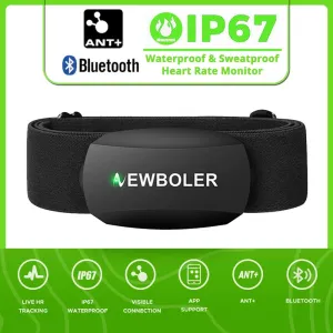 NEWBOLER Heart Rate Sensor Dual Mode ANT Bluetooth With Chest Strap Cycling Computer for Wahoo Garmin Zwift Sports Monitor