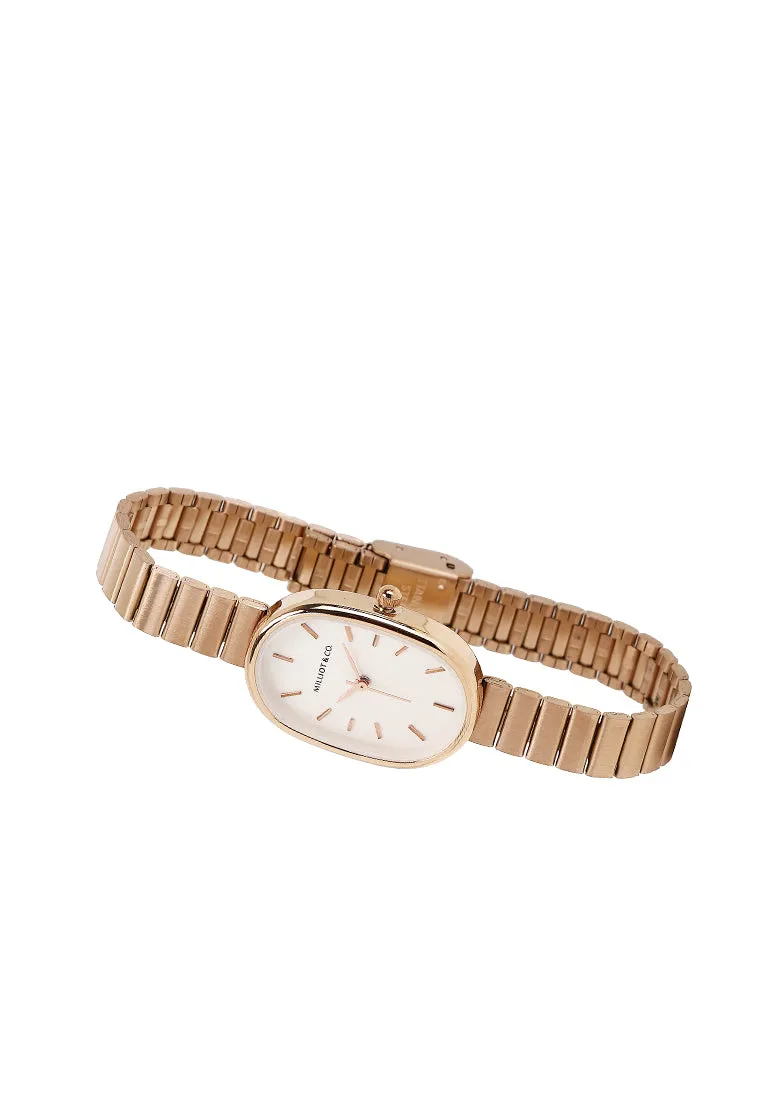 Noelle Rose Gold Stainless Steel Analog Watch (White)