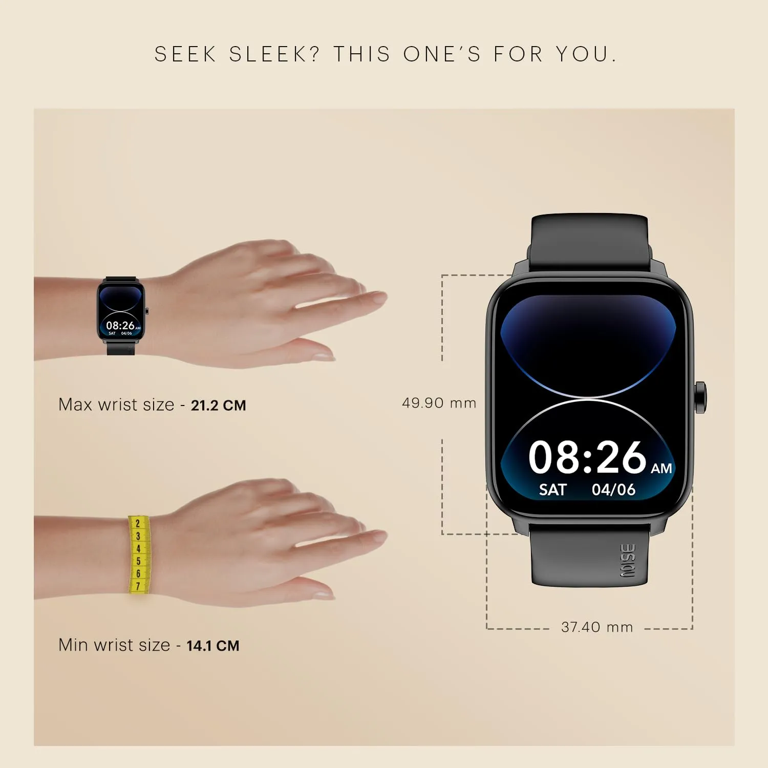 Noise ColorFit Pulse 4 with 1.85" Dynamic AMOLED Display, 600 Nits Brightness, BT Calling Smart Watch, Premium Build, 7 Days Battery Life, 24*7 Heart Rate & Sleep Tracking on NoiseFit App (Jet Black)