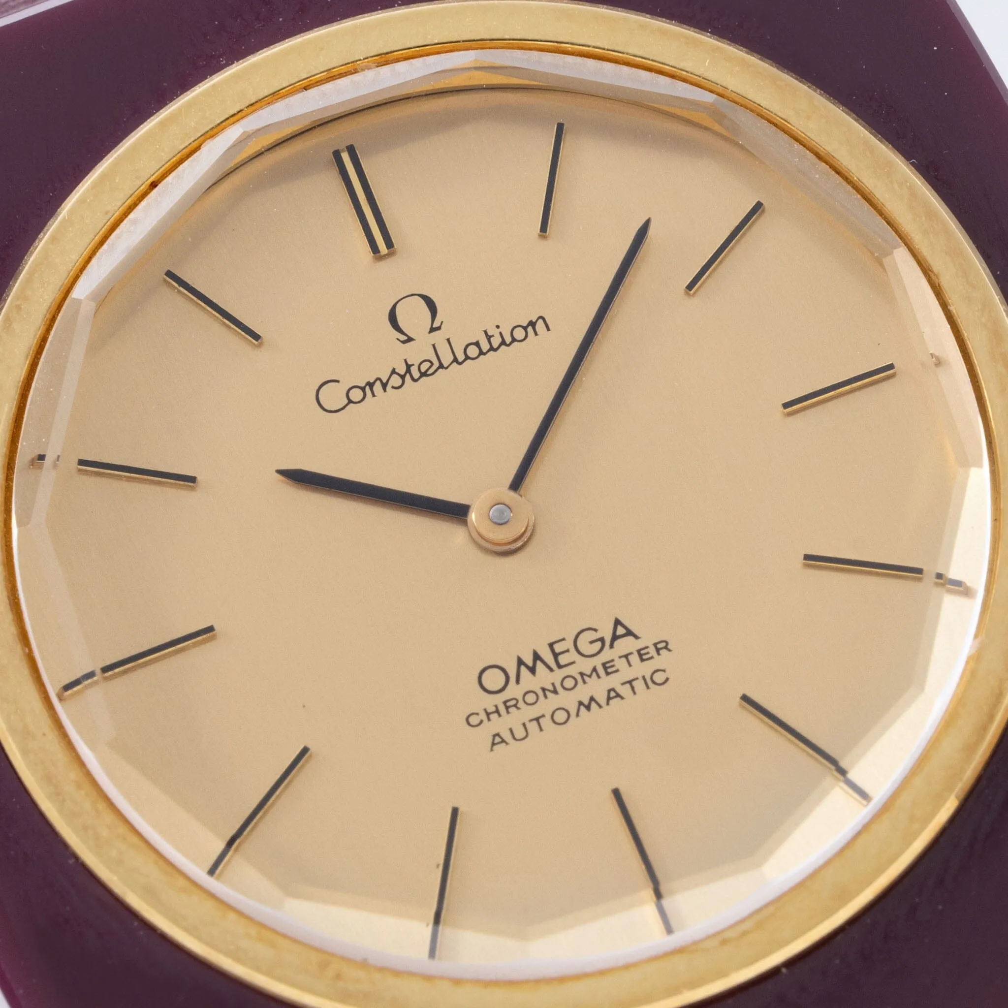 Omega Constellation Burgundy Ceramic and 18k Gold Case