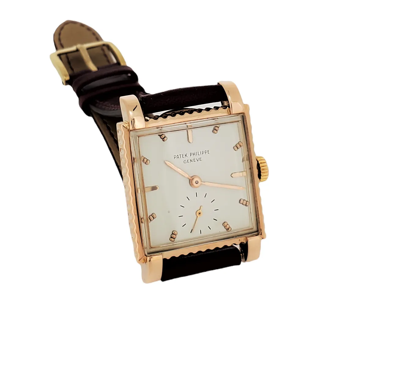 Patek Philippe 2472R; bold squarish shaped case with fluted ribbed Case,  Circa 1951-52