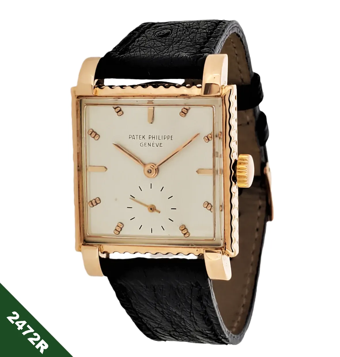 Patek Philippe 2472R; bold squarish shaped case with fluted ribbed Case,  Circa 1951-52