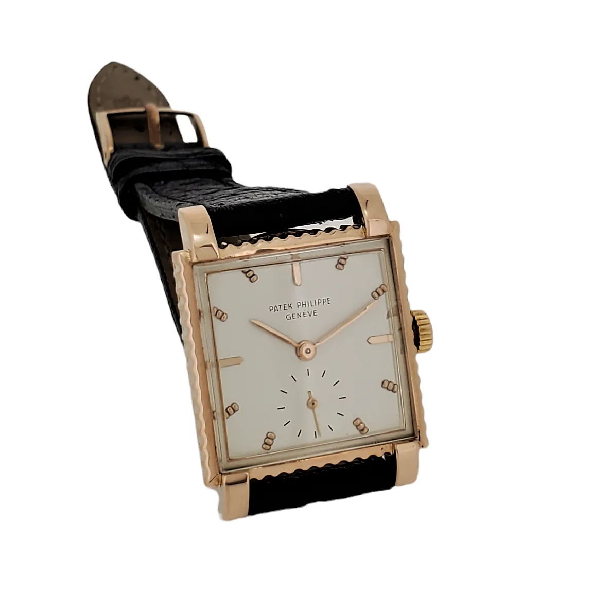 Patek Philippe 2472R; bold squarish shaped case with fluted ribbed Case,  Circa 1951-52