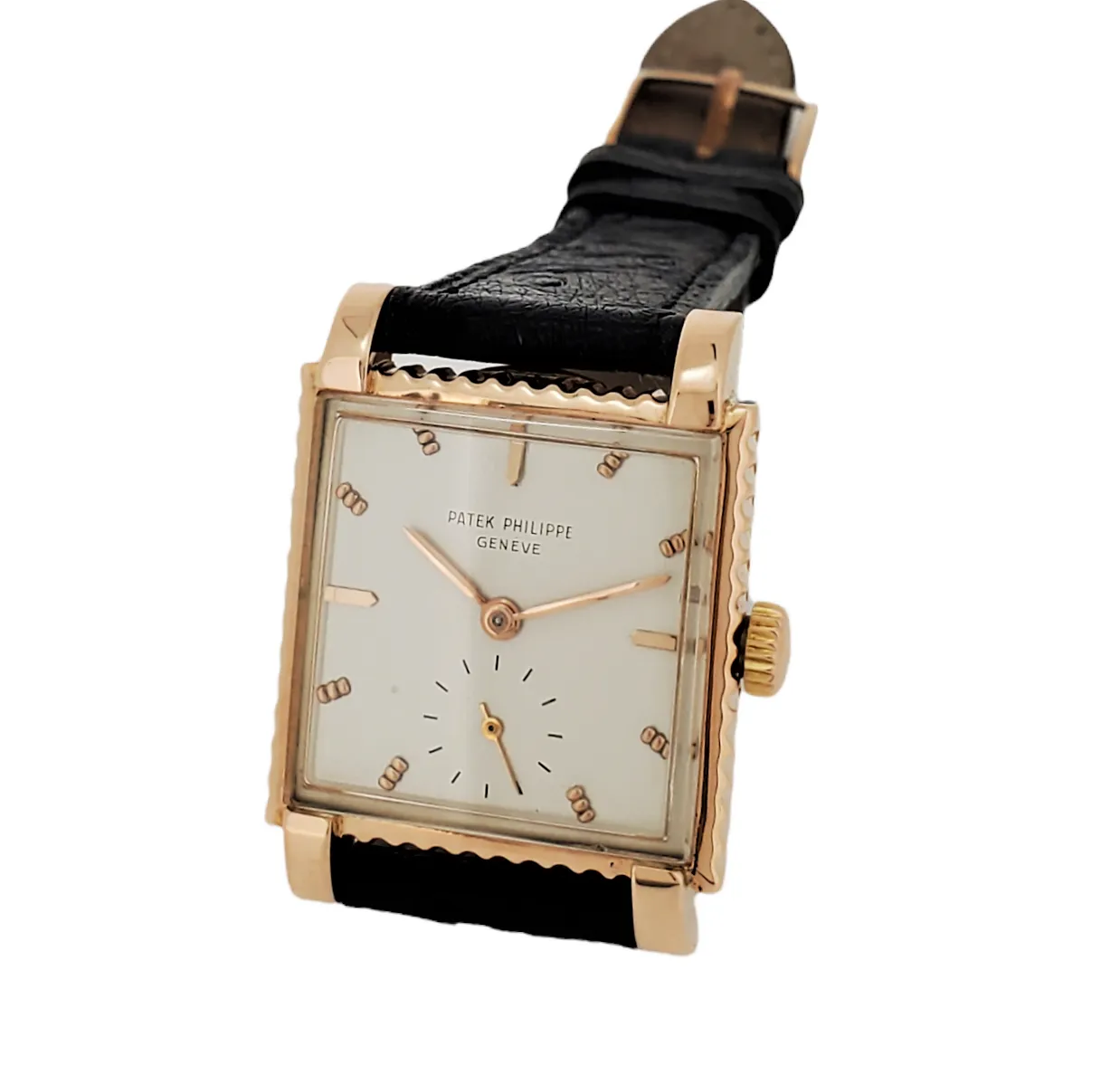 Patek Philippe 2472R; bold squarish shaped case with fluted ribbed Case,  Circa 1951-52