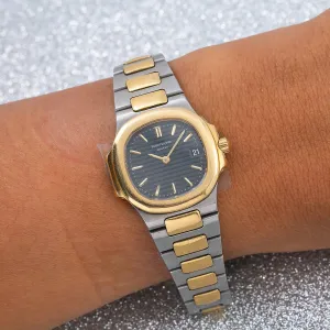 Patek Philippe Nautilus 30MM Black Dial With Two Tone Bracelet