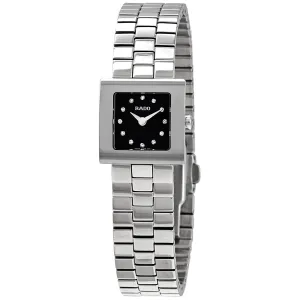 Rado DiaStar Sqaure Quartz Diamond Black Dial Ladies Watch R18682713