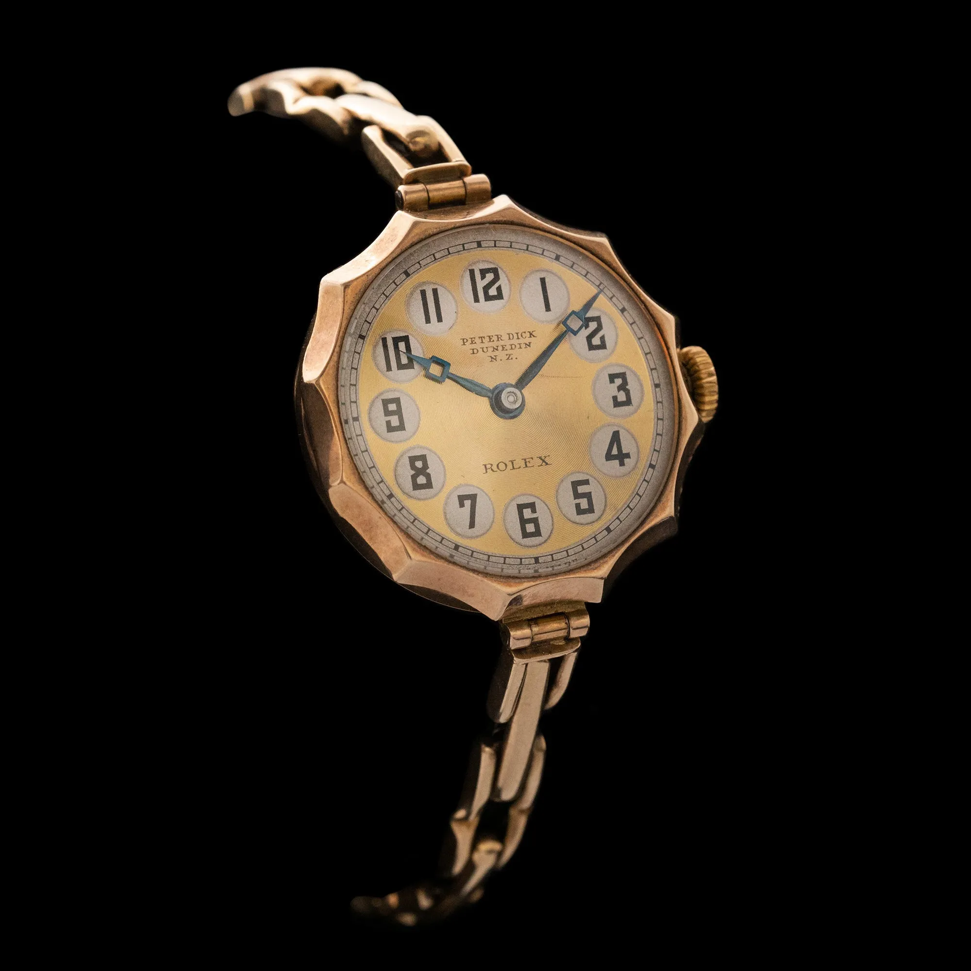 Rolex - 1920's 9kt Gold Cocktail Watch from Dunedin Retailer 'Peter Dick'