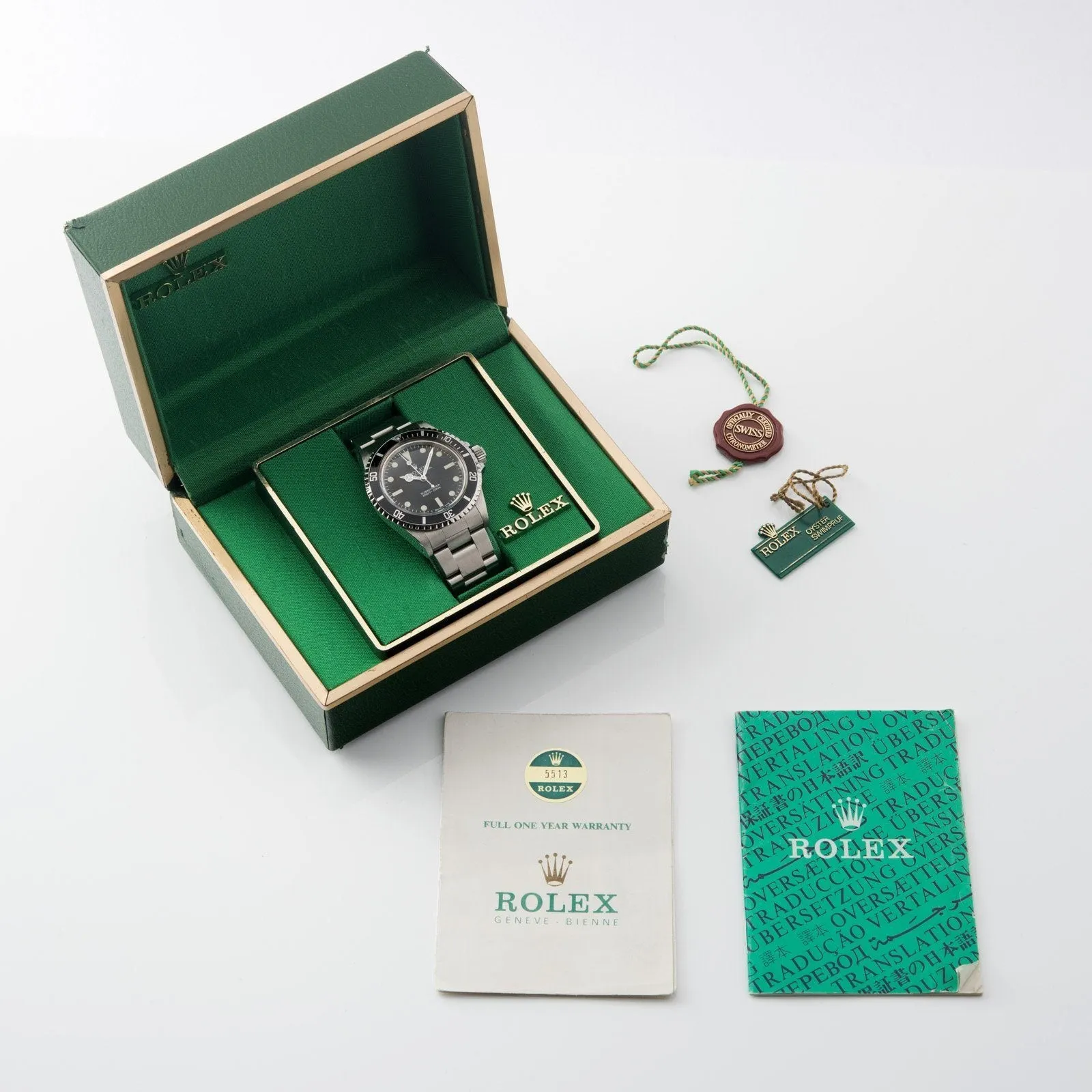 Rolex 5513 Submariner Mk5 Maxi Dial Full Set
