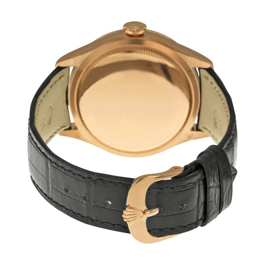 Rolex Cellini Date Black Dial 18kt Everose Gold Men's Watch 50515BKSBKL