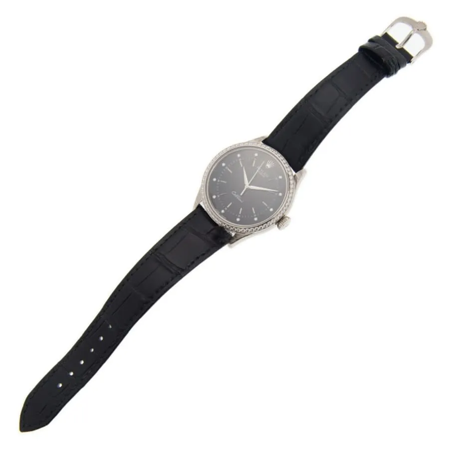Rolex Cellini Time Automatic Diamond Black Dial Ladies Watch 50709BKDBKL