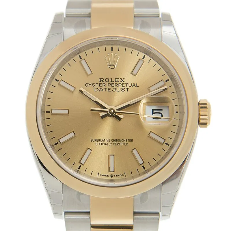 Rolex Datejust 36 Automatic Champagne Dial Men's Steel and 18K Yellow Gold Oyster Watch 126203CSO