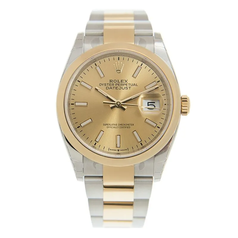 Rolex Datejust 36 Automatic Champagne Dial Men's Steel and 18K Yellow Gold Oyster Watch 126203CSO