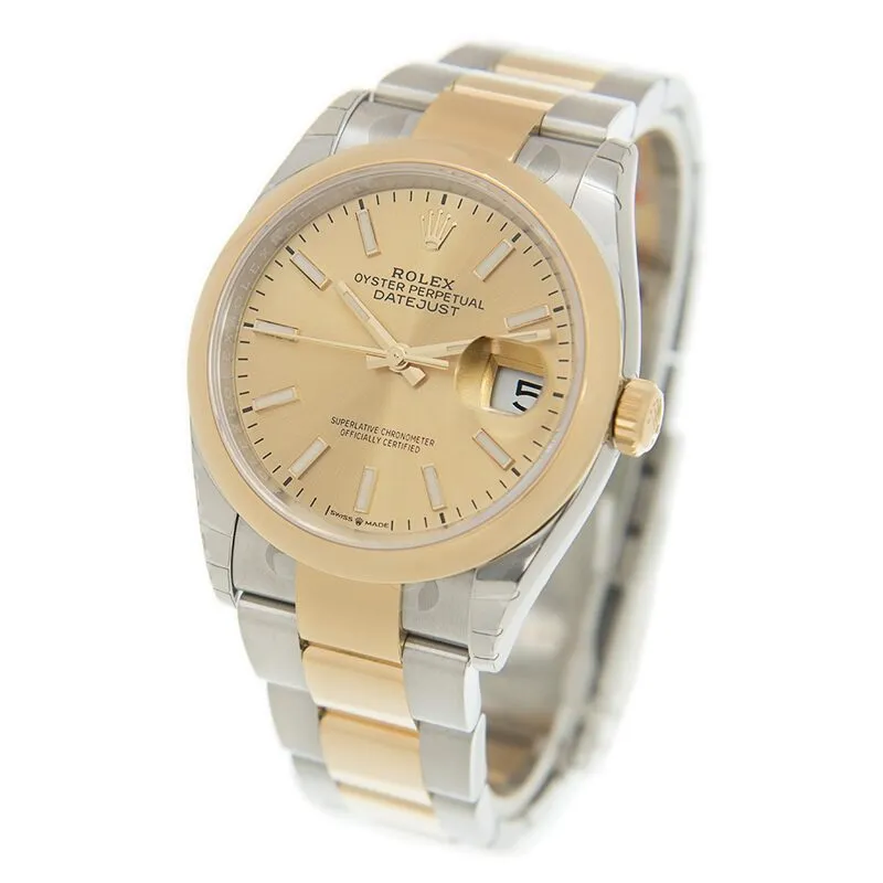 Rolex Datejust 36 Automatic Champagne Dial Men's Steel and 18K Yellow Gold Oyster Watch 126203CSO