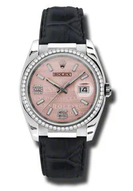 Rolex Datejust Pink Wave Dial Diamond Automatic Ladies Watch 116189PWDAL