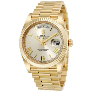 Rolex Day-Date 40 Silver Dial 18K Yellow Gold President Men's Watch 228238SSRP