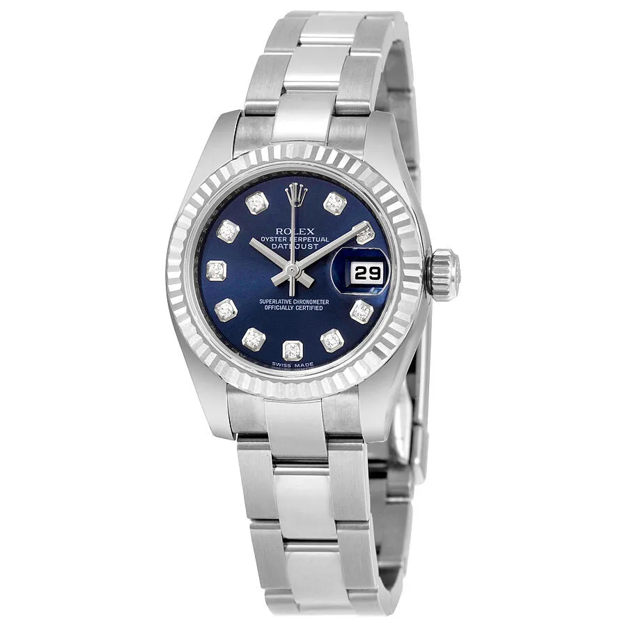 Rolex Lady Datejust 26 Blue Dial Stainless Steel Oyster Bracelet Automatic Watch 179174BLDO