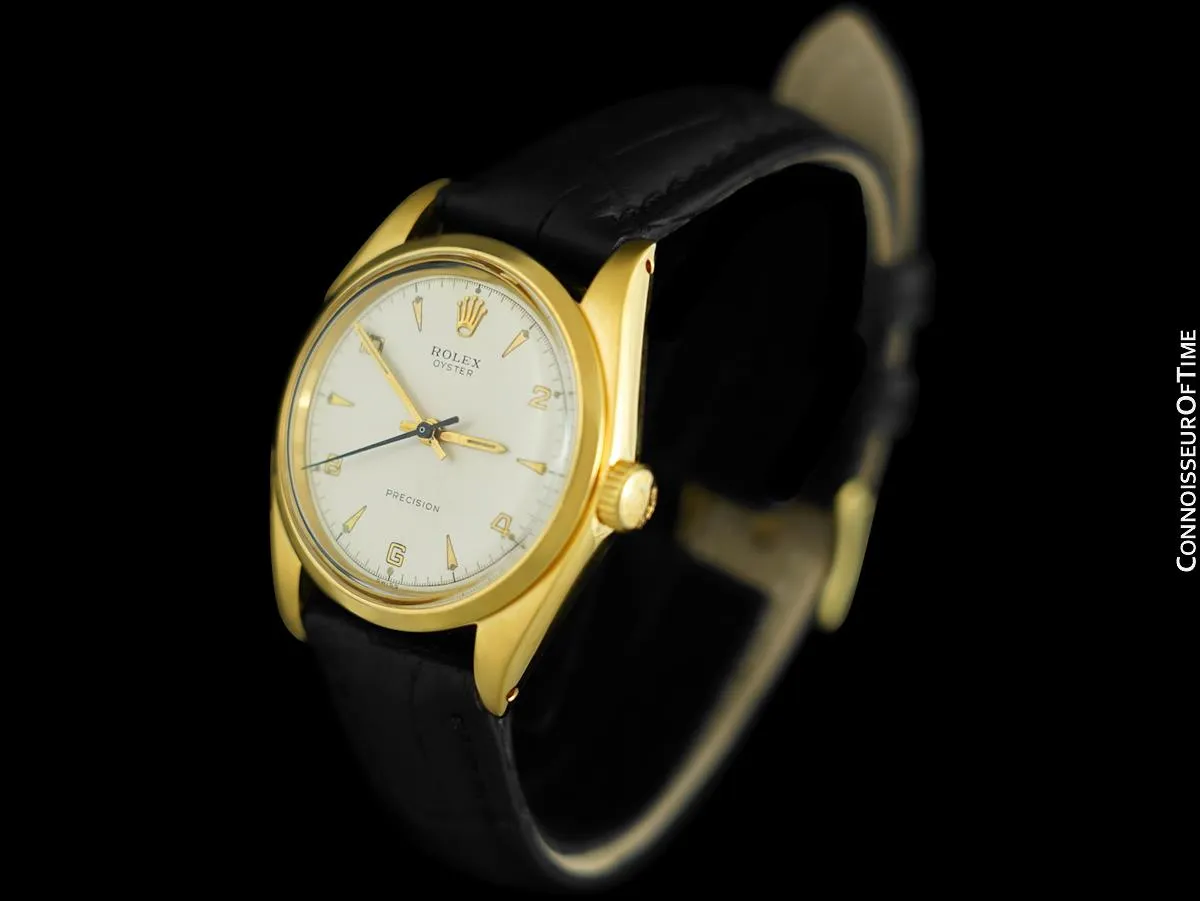 Rolex Oyster Classic Vintage Mens Handwound Watch - 18K Gold Plated & Stainless Steel